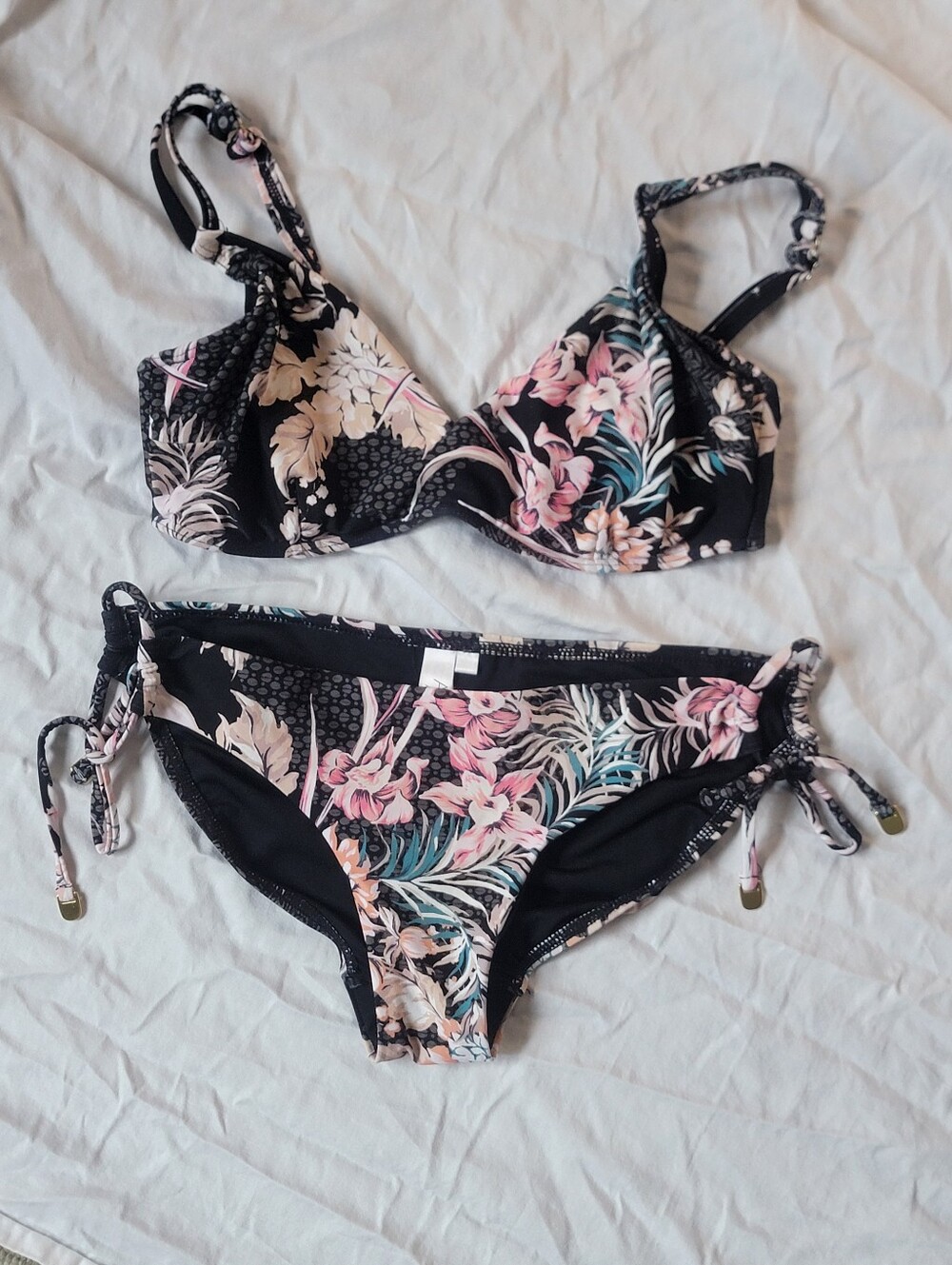 Azura Australia Black Floral Bikini Set